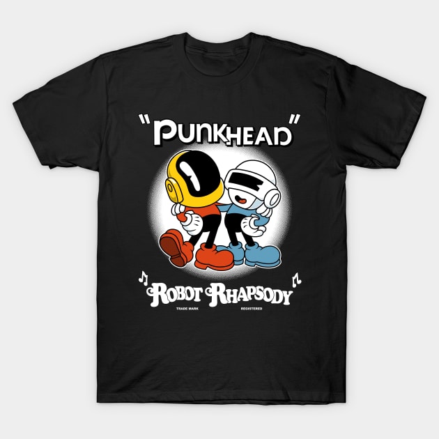 Punkhead - Vintage Cartoon Robot Rhapsody - Rubber Hose Style Dance T-Shirt by Nemons